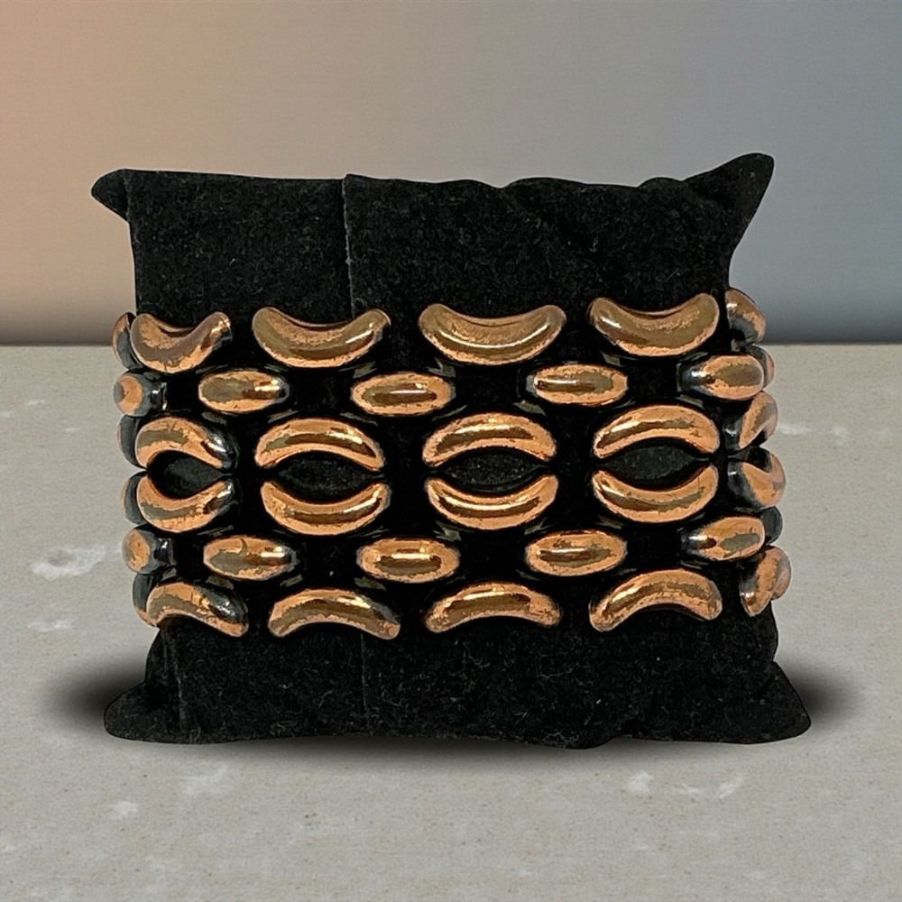 Renoir Signed Copper Bracelet Mid Century Modern Vintage Wide Link